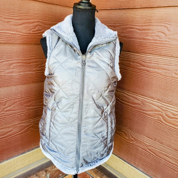 Casual Identity Women's Gray Soft Reversible Vest Size Small - Picture 9 of 11